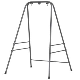 Hammock Chair Stand Indoor and Outdoor Use with Anti-Slip Foot Pads, 2 Carabiners, Gray